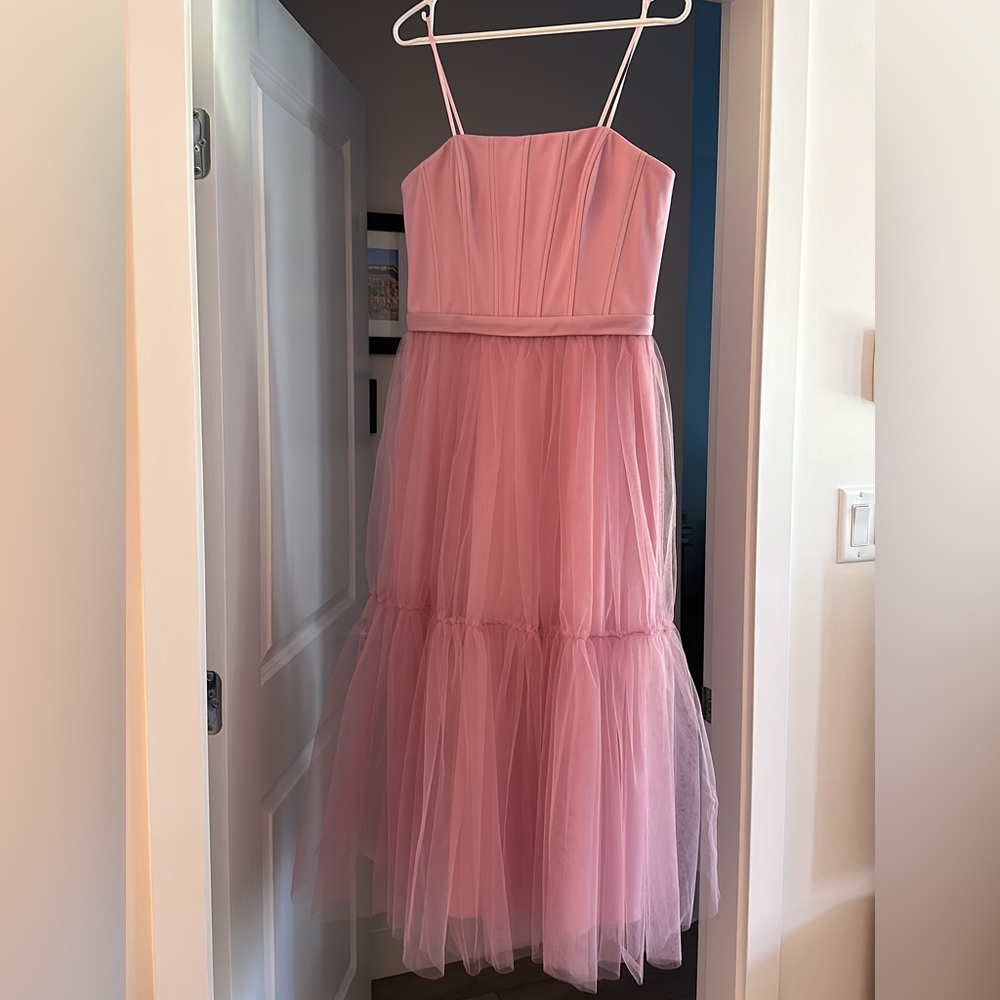 BHLDN Pink Strapless Dress